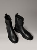 Negru Botine Din Piele Cu Logo Signature  Femei