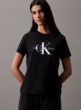 Negru Tricou Cu Logo Monograma  Femei
