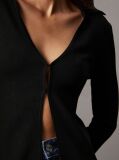 Negru Cardigan Din Tricot Elastic Cu Croiala Slim  Femei