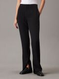 Negru Pantaloni Slim Din Crep Cu Tiv Despicat  Femei