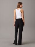 Negru Pantaloni Slim Din Crep Cu Tiv Despicat  Femei