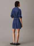 Denim Rochie-Camasa Din Denim Cu Curea  Femei
