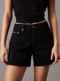 Negru Pantaloni Scurti Denim Stil Mom  Femei