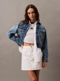 Denim Fusta Mini Denim Cu Croiala A-Line  Femei
