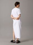 Alb Rochie Maxi Tip Tricou Din Bumbac Cu Textura Rib  Femei