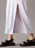 Alb Rochie Maxi Tip Tricou Din Bumbac Cu Textura Rib  Femei