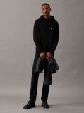 Negru Hanorac Fleece Din Amestec De Bumbac  Barbati