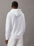 White Cotton Blend Fleece Hoodie  Men