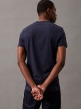 Albastru Tricou Slim Cu Logo Monograma  Barbati