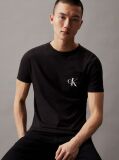 Black Slim Monogram Pocket T-Shirt  Men