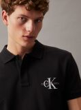 Negru Tricou Polo Cu Monograma  Barbati