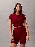 Rosu Top Cu Maneca Scurta - Shapewear Cu Logo Icon  Femei