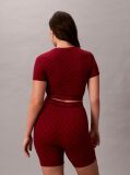 Rosu Top Cu Maneca Scurta - Shapewear Cu Logo Icon  Femei