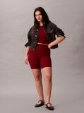 Rosu Top Cu Maneca Scurta - Shapewear Cu Logo Icon  Femei