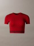 Rosu Top Cu Maneca Scurta - Shapewear Cu Logo Icon  Femei