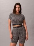 Gri Top Cu Maneca Scurta - Shapewear Cu Logo Icon  Femei