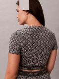 Gri Top Cu Maneca Scurta - Shapewear Cu Logo Icon  Femei