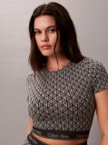 Gri Top Cu Maneca Scurta - Shapewear Cu Logo Icon  Femei
