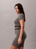 Gri Top Cu Maneca Scurta - Shapewear Cu Logo Icon  Femei