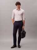 Red Slim Fit Micro Print Non Iron Shirt  Men