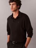 Negru Tricou Polo Cu Maneca Lunga Din Bumbac Supima  Barbati