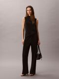 Negru Pantaloni Lounge Plisati Cu Talie Elastica  Femei