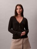 Negru Cardigan Fine Gauge Din Viscoza  Femei