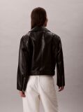 Black Faux Leather Biker Jacket  Women