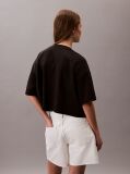 Negru Tricou Boxy Cropped Cu Logo Grafic  Femei