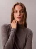 Gri Top Slim Cu Guler Mock  Femei