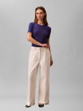 Albastru Tricou Slim Din Modal Reiat  Femei