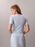 Albastru Tricou Slim Din Modal Reiat  Femei