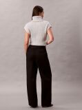 Negru Pantaloni Din Bumbac Twill Cu Cordon  Femei