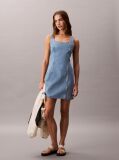 Denim Rochie Mini Din Denim Cu Decupaj Rotund  Femei