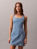 Denim Rochie Mini Din Denim Cu Decupaj Rotund  Femei
