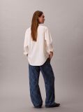 Denim Blugi Baggy Cu Talie Joasa  Si Monogram Pe Toata Suprafata  Femei