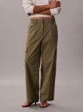 Verde Pantaloni Cargo Relaxati Din Bumbac Twill  Femei
