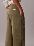 Verde Pantaloni Cargo Relaxati Din Bumbac Twill  Femei