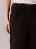 Negru Pantaloni Cargo Relaxati Din Bumbac Twill  Femei