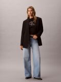Negru Tricou Cu Monograma Aplicata  Femei