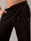 Negru Pantaloni Jogger Din Terry Cu Monograma Brodata Si Paspoal Contrastant  Femei