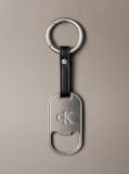 Black Leather Accent Bottle Opener Key Fob  Men