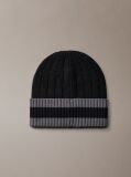 Black Monogram Patch Tipped Cuff Beanie  Men