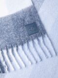 Blue Check Brushed Scarf With Wool  Men