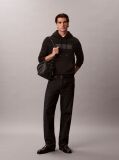 Negru Hanorac Din Fleece Cu Logo Grafic Brodat  Barbati