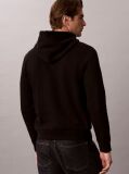 Negru Hanorac Din Fleece Cu Logo Grafic Brodat  Barbati