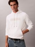 Alb Hanorac Din Fleece Cu Logo Grafic Brodat  Barbati