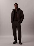 Negru Pantaloni Jogger Din Terry Cu Logo Cauciucat Si Mansete La Glezna  Barbati