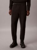 Negru Pantaloni Jogger Din Terry Cu Logo Cauciucat Si Mansete La Glezna  Barbati