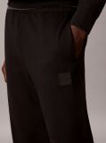 Negru Pantaloni Jogger Din Terry Cu Logo Cauciucat Si Mansete La Glezna  Barbati